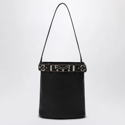 Prada Bucket Bag Buckle Black With Studded Belt Women In Black