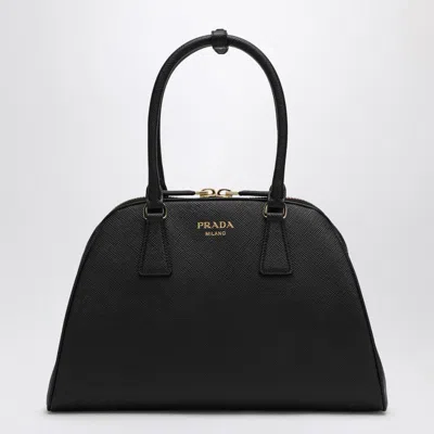 Prada Medium Saffiano Leather Tote Bag In Black