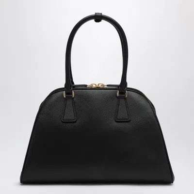 Prada Medium Saffiano Leather Tote Bag In Black