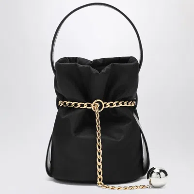 Prada Petit Sac Noir Re-nylon And Nappa Leather Mini Bucket Bag In Black