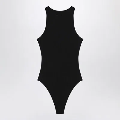 Alaïa Sleeveless Ribbed Bodysuit In Black