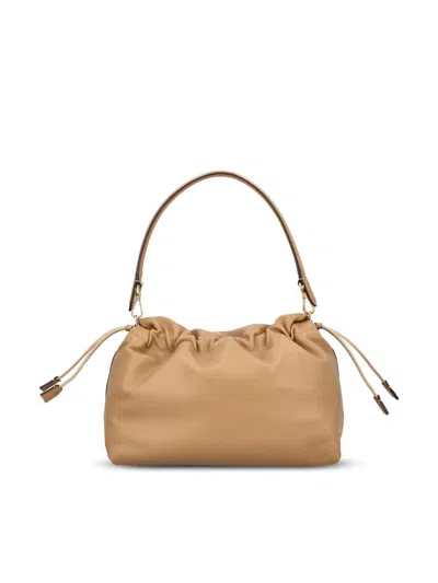 Fendi Medium Shoulder Bag Top Handle In Nude