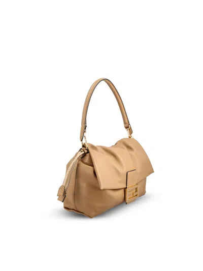 Fendi Medium Shoulder Bag Top Handle In Nude