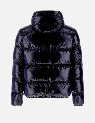 Herno Down Jacket With Logo In Blue