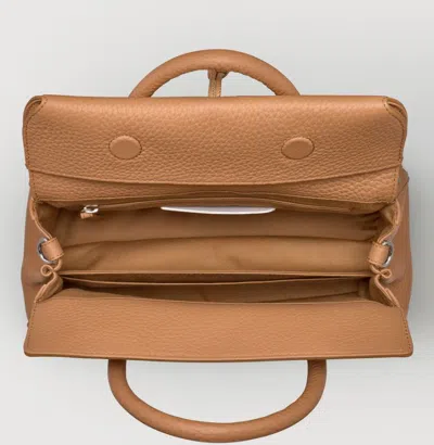 Zanellato Dotta Centauro S Hammered Leather Handbag With Shoulder Strap In Brown
