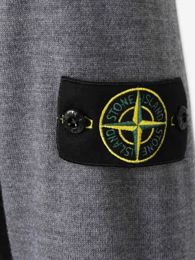 Stone Island Logo-patch Jumper In Gray