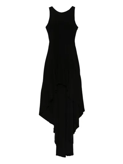 Norma Kamali Asymmetric Mini Dress In Black