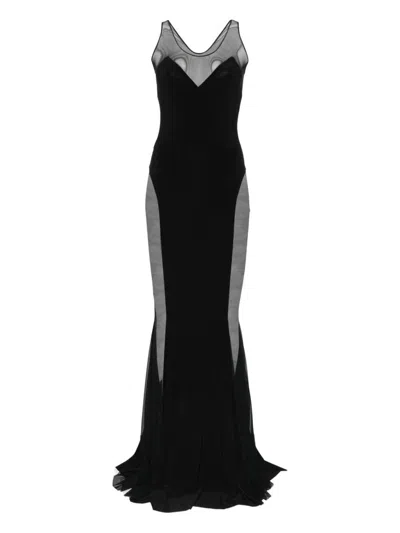 Norma Kamali Sleeveless Black Scoop Neck Dress In Black