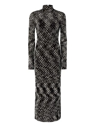 Missoni Langes Kleid Mit Stehkragen Aus Flammspitze In Brown