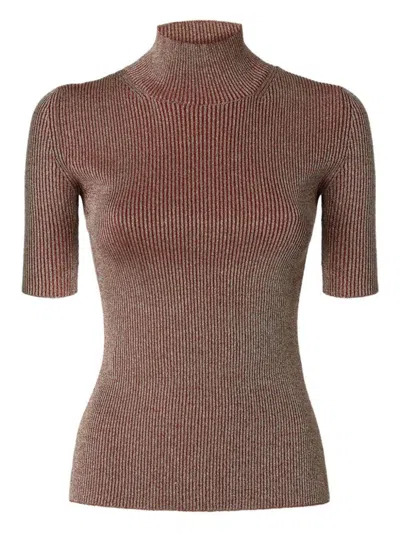 Missoni Robbed Turtle-neck Sweater In Brown