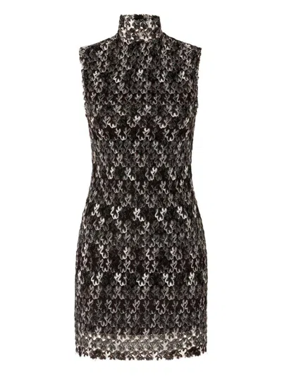 Missoni Minikleid Mit Stehkragen Aus Strukturierter Spitze In Brown