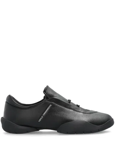 Y-3 Adidas Regu Leather Sneakers In Black