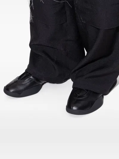 Y-3 Adidas Regu Leather Sneakers In Black