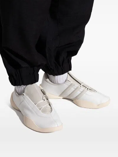 Y-3 Adidas Regu Leather Sneakers In White