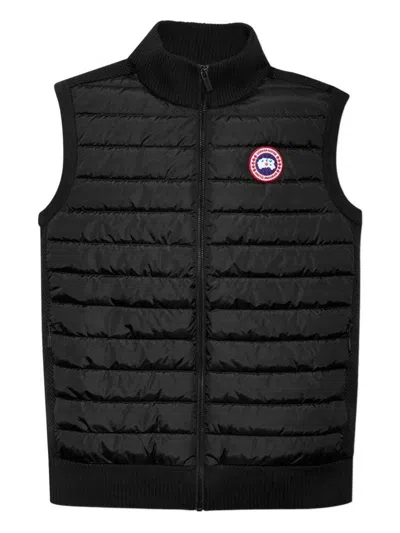 Canada Goose Ribbed Collar Sleeveless Quilted Jacket In Black