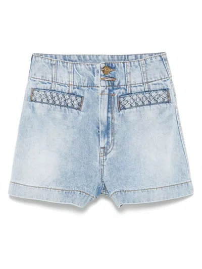 Zimmermann Wylie High-rise Denim Shorts In Blue
