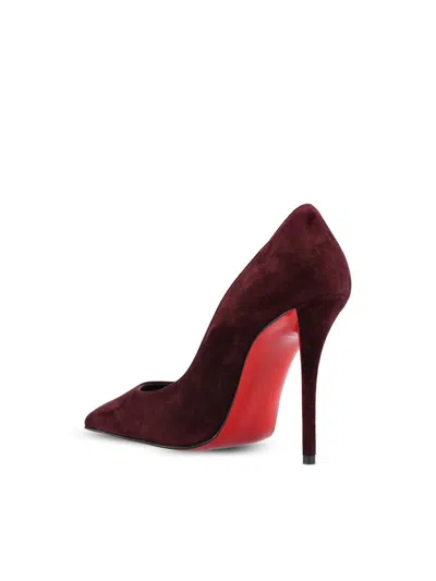 Christian Louboutin Stylish Pointed Toe Suede Pumps In Burgundy