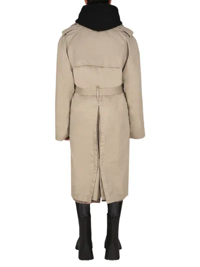 Balenciaga Double-breasted Reversible Trench Coat In Brown
