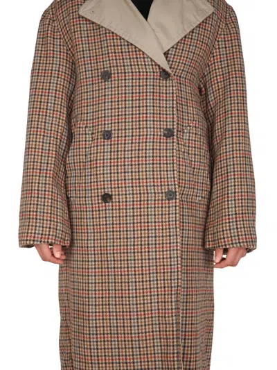 Balenciaga Double-breasted Reversible Trench Coat In Brown
