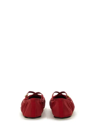Dolce & Gabbana Satin Ballerina In Red