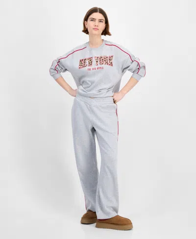 Rebellious One Juniors' V-waist Piped Sweatpants In Gray