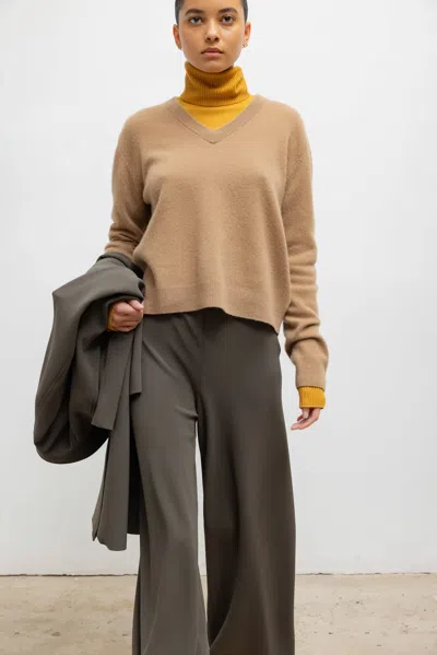 Leset Jesse V Neck Pullover In Brown