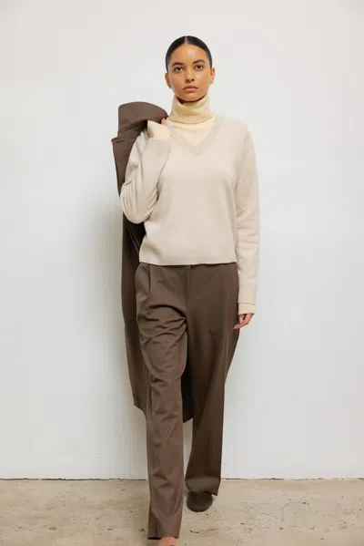Leset Jesse V Neck Pullover In White