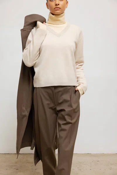 Leset Jesse V Neck Pullover In White