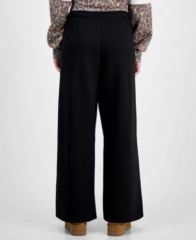 Madden Girl Juniors La Patch Leopard Print Sweatshirt Fleece Wide Leg Sweatpants In Multi