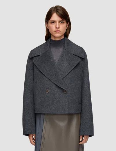 Joseph Delano Double Face Cashmere Jacket In Gray