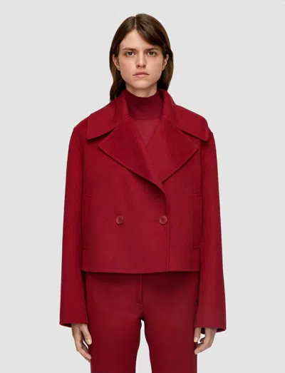 Joseph Delano Double Face Cashmere Jacket In Red