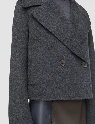 Joseph Delano Double Face Cashmere Jacket In Gray