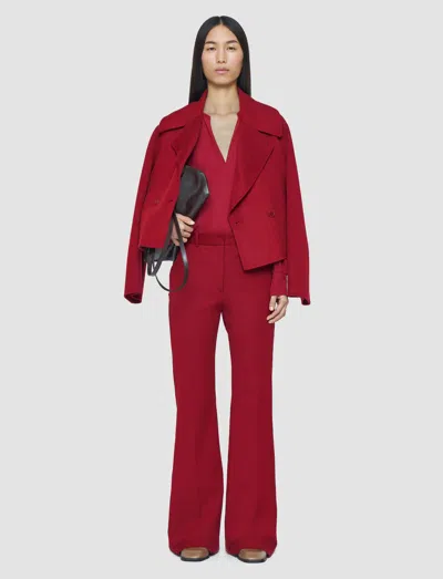 Joseph Tafira Gabardine Stretch Trousers In Red