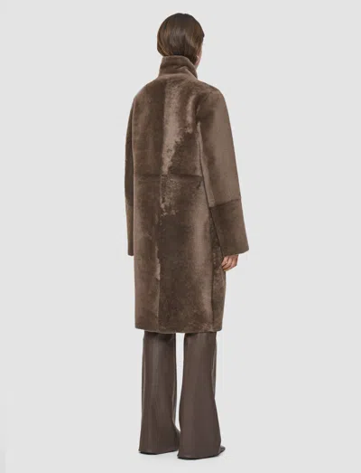 Joseph Britanny Reversible Soft Shearling Coat In Brown
