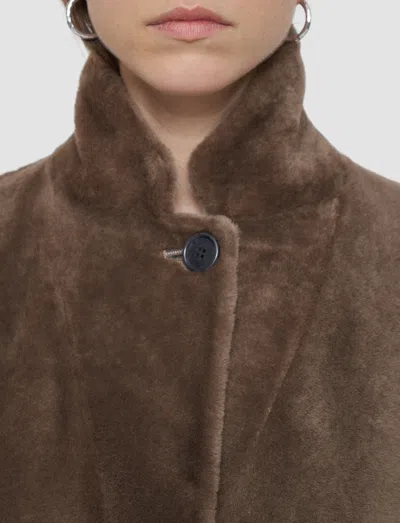 Joseph Britanny Reversible Soft Shearling Coat In Brown