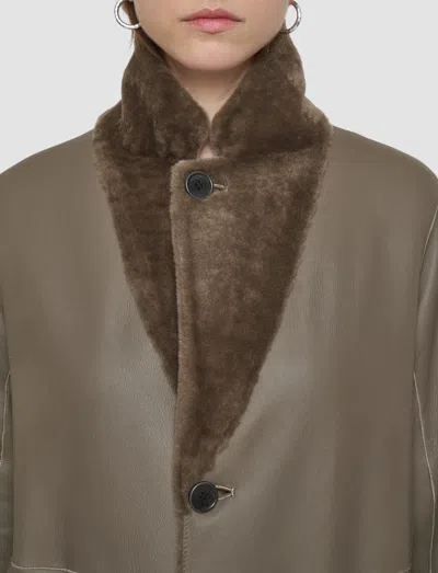 Joseph Britanny Reversible Soft Shearling Coat In Brown