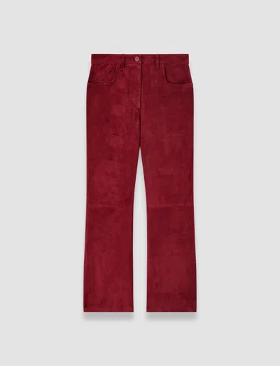 Joseph Duke Suede Stretch Trousers In Red