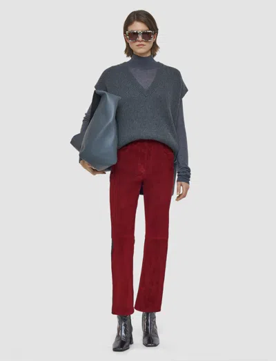 Joseph Duke Suede Stretch Trousers In Red