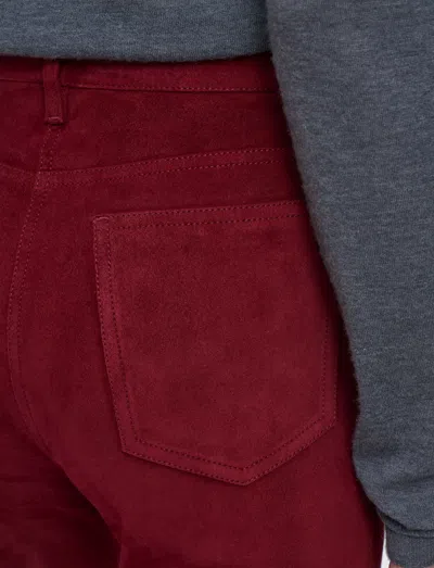 Joseph Duke Suede Stretch Trousers In Red