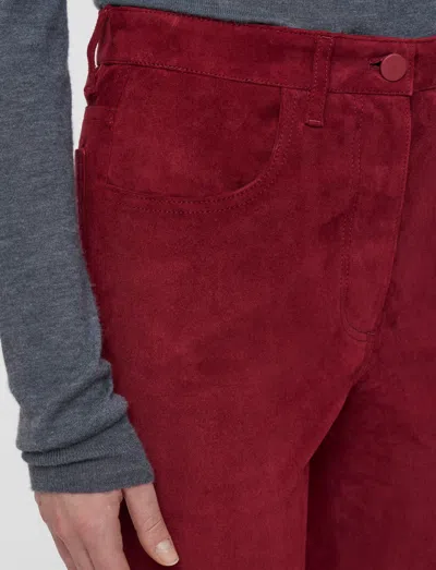 Joseph Duke Suede Stretch Trousers In Red