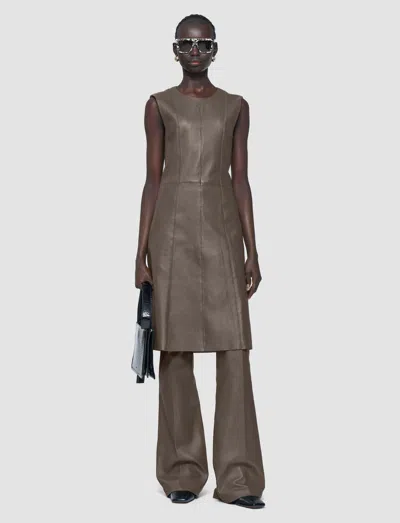 Joseph Heidi Leather Stretch Dress In Brown