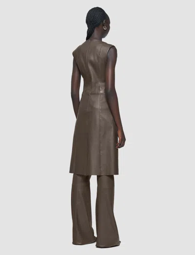 Joseph Heidi Leather Stretch Dress In Brown