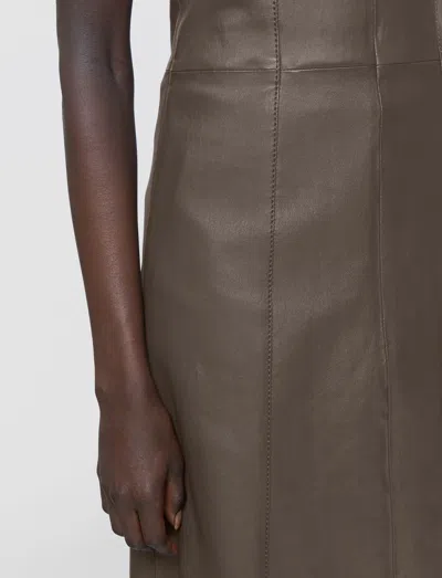 Joseph Heidi Leather Stretch Dress In Brown