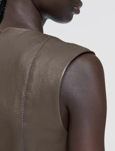 Joseph Heidi Leather Stretch Dress In Brown