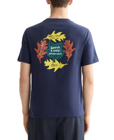 Scotch & Soda Regular Fit Graphic T-shirt In Blue