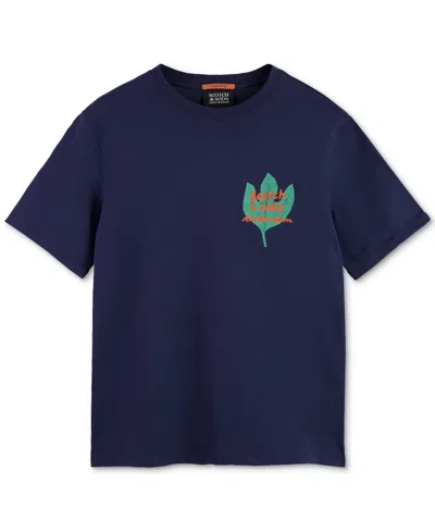 Scotch & Soda Regular Fit Graphic T-shirt In Blue