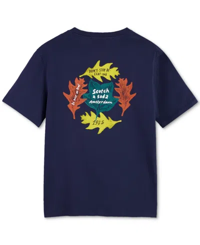 Scotch & Soda Regular Fit Graphic T-shirt In Blue