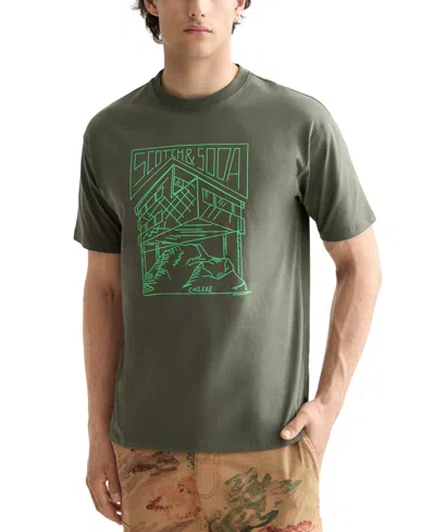 Scotch & Soda Men's Relaxed Fit Short Sleeve Logo Graphic Crewneck T-shirt In Green