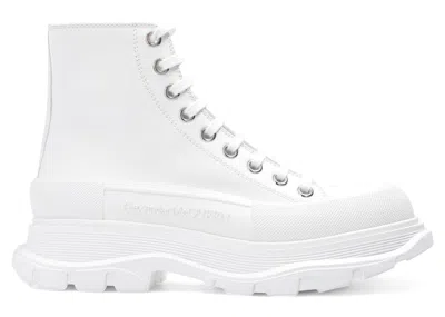 Pre-owned Alexander Mcqueen Tread Slick Boot (women's) Sneakers In White/silver In Multi