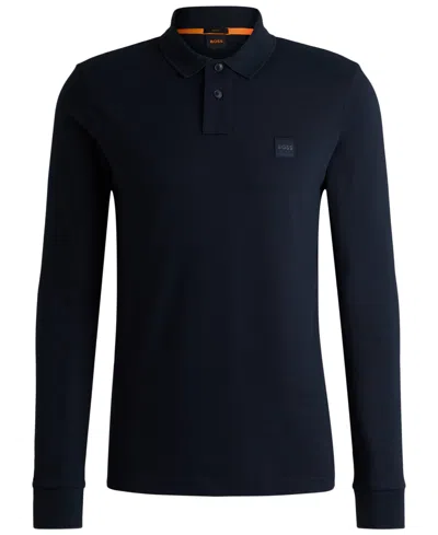 Hugo Boss Dark Blue Logo Polo In Multi
